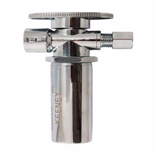 Keeney 5/8 in. CTS in. X 3/8 in. Compression Brass Shut-Off Valve with Water Hammer