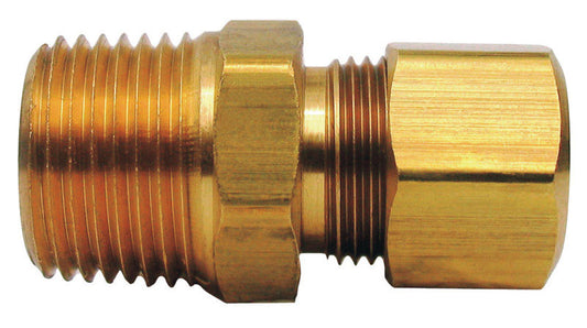 JMF 1/2 in. Compression x 1/2 in. Dia. Compression Brass Connector (Pack of 10)