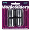 Magic Sliders Rubber Leg Tip Black Round 1 in. W 4 pk