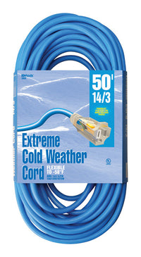 Woods 2628 50' 14/3 Gauge Blue Outdoor Extension Cord