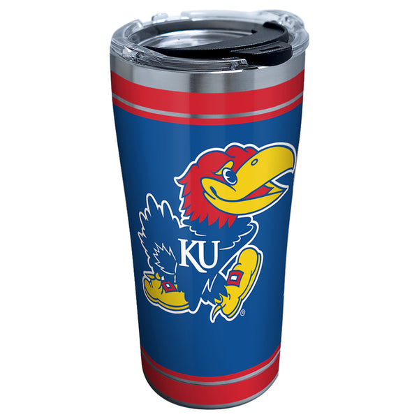 Vaso Tervis Collegiate de 20 oz con tapa y diseño multicolor de Kansas Jayhawks sin BPA