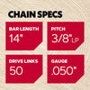 Oregon AdvanceCut S50 14 in. Chainsaw Chain 50 links