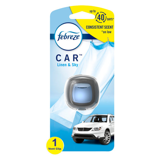 Febreze Car Linen and Sky Scent Car Air Freshener 2 ml Liquid (Pack of 8)