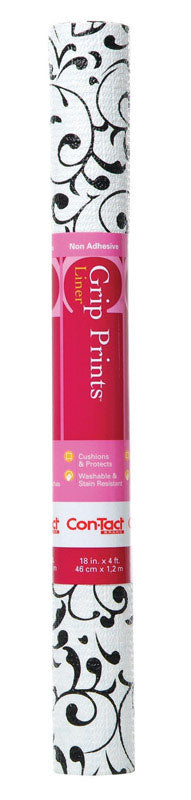 Con-Tact Brand Grip Prints 4 ft. L x 18 in. W Virtu Black Non-Adhesive Shelf Liner (Pack of 6)