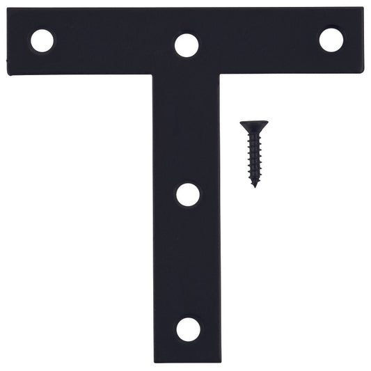 Hampton 4 in. H X 4 in. W X 4 in. L Black Steel T-Plate (Pack of 20)
