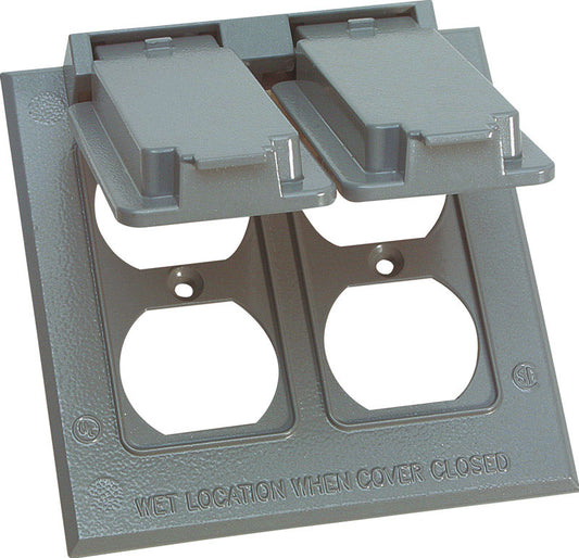 Sigma Engineered Solutions Square Metal 2 gang Duplex Box Cover