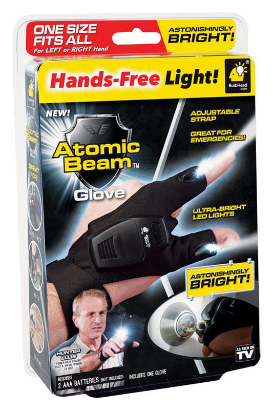 Atomic Beam Glove  As Seen On TV  200 lumens Black  LED  Flexible Flashlight  AAA Battery
