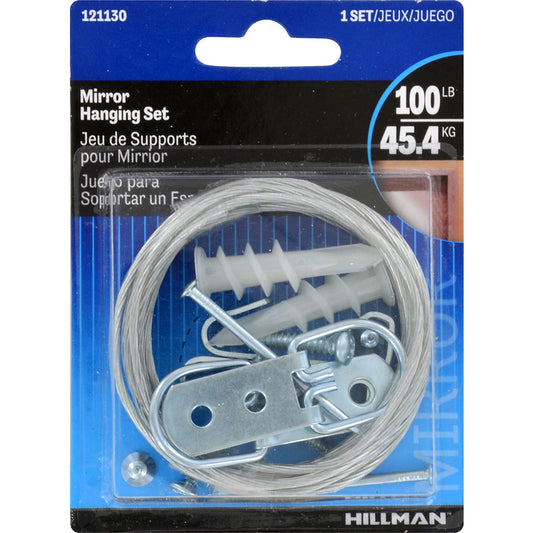 Hillman AnchorWire 100 lbs. Capacity Silver Extra Heavy Mirror Holder Kit 4-13/16 L in. (Pack of 5)