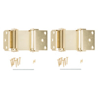National Hardware 3 in. L Brass-Plated Double-Acting Spring Hinge (Pack of 2)