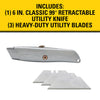 Stanley Classic 99 6 in. Retractable Utility Knife Gray (Pack Of 6)