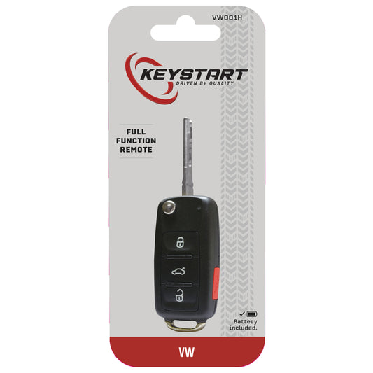 KeyStart Renewal KitAdvanced Remote Automotive Replacement Key VW001H Double For Volkswagen