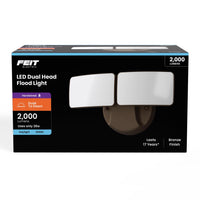 Feit Electric Bronze Aluminum 120V 2000 lm. 5000K Dusk to Dawn Hardwired LED Security Floodlight 28W