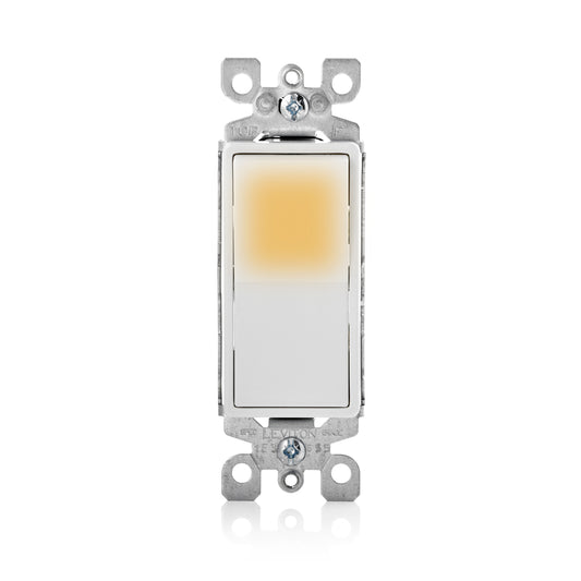 Leviton Decora 15 amps Three Pole Rocker 3-Way Illuminated Switch White 1 pk