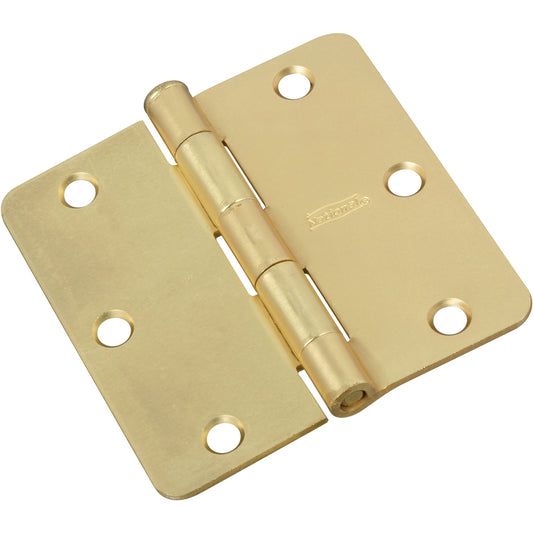 National Hardware 3-1/2 in. L Satin Brass Steel Door Hinge 3 pk (Pack of 5)
