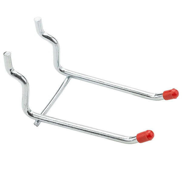 V2361 Gancho doble de 3" para tablero perforado de 1/4", paquete de 2, zinc