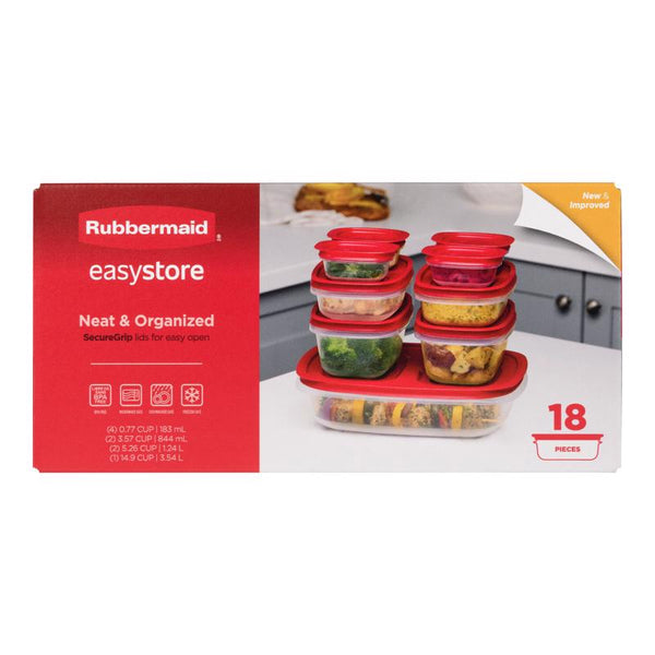 Juego de recipientes para almacenar alimentos Rubbermaid, 18 paquetes (paquete de 2)