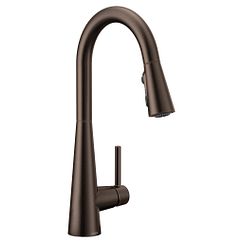Oil rubbed bronze one-handle high arc pulldown kitchen faucet