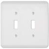 Amerelle Capri Paintable Textured White 2 gang Stamped Steel Toggle Wall Plate 1 pk