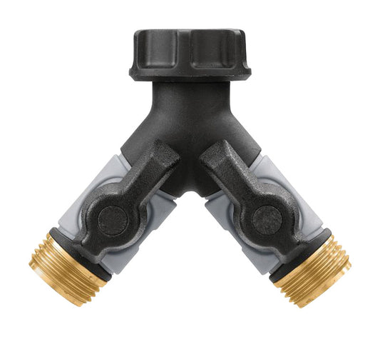 Orbit Pro Flo 3/4 in. Metal Threaded Female/Male Y-Hose Connector with Shut Offs (Pack of 10)