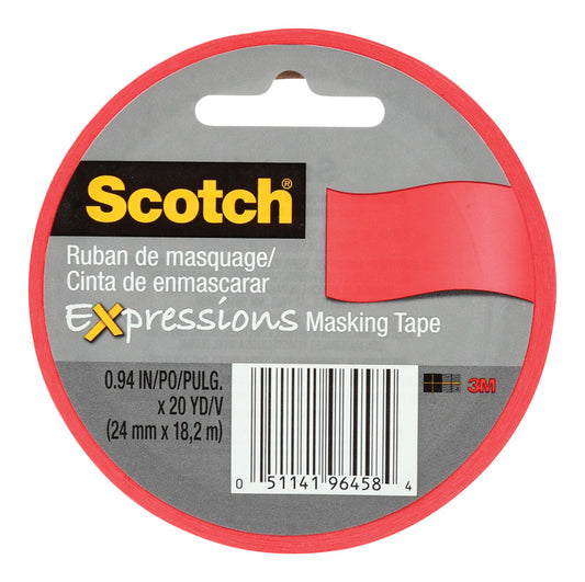 Scotch Expressions .94 in. W X 20 yd L Red Low Strength Masking Tape 1 pk