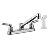 Home Plus Two Handle Chrome Kitchen Faucet Side Sprayer Included - Open Box