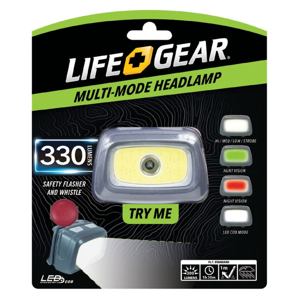 Linterna frontal LED Dorcy Life+Gear de 500 lm, color negro, con batería AAA
