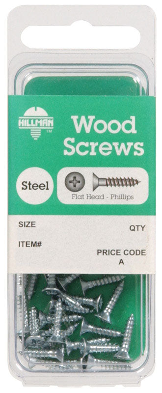 Hillman No. 6 x 2 in. L Phillips Zinc-Plated Wood Screws 10 pk (Pack of 10)