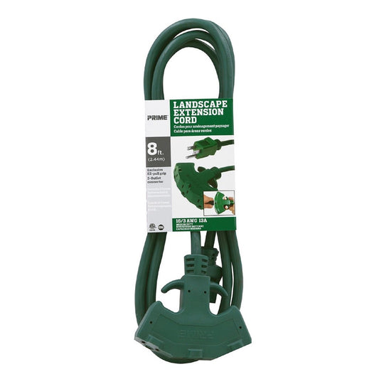 Prime Outdoor 8 ft. L Green Extension Cord 16/3 SJTW