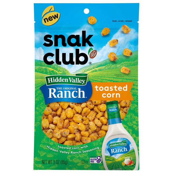 Maíz tostado con aderezo ranch Hidden Valley Snak Club, bolsa de 3 oz (paquete de 6)