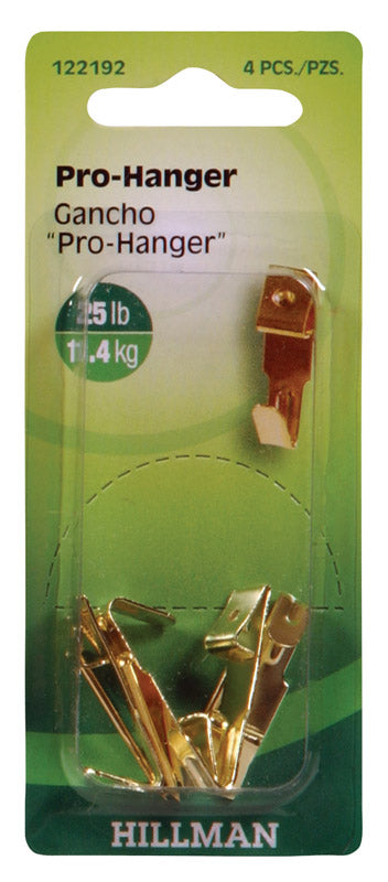 Hillman AnchorWire Brass-Plated Gold Professional Picture Hanger 25 lb. 4 pk (Pack of 10)