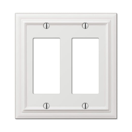 Amerelle Continental White 2 gang Die-Cast Metal Decorator Wall Plate 1 pk