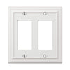 Amerelle Continental White 2 gang Die-Cast Metal Decorator Wall Plate 1 pk