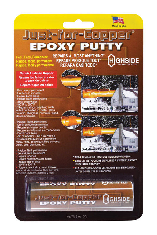 Highside Liquid Amber Non-Flammable Indoor/Outdoor High Strength Epoxy Putty 2 oz.