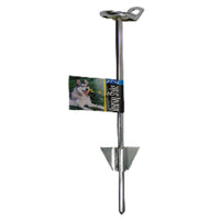PDQ Silver Tie-Out Stake Metal Dog Tie Out Stake Large