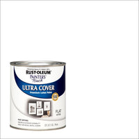 Rust-Oleum Painters Touch Ultra Cover Flat White Paint Indoor and Outdoor 250 g/L 1 qt.