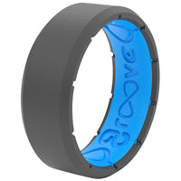 Groove Life Unisex Thin Solid Circle Deep Stone Gray Ring Silicone Water Resistant Size 12