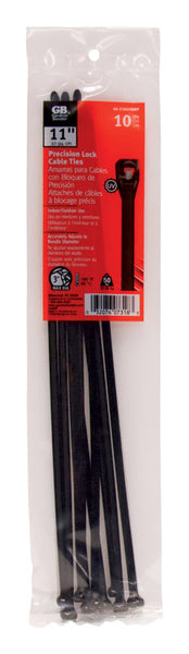 Bridas para cables negras de 11 pulgadas de largo de Gardner Bender, paquete de 10