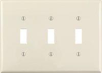 Leviton Almond 3 gang Thermoset Plastic Toggle Wall Plate 1 pk