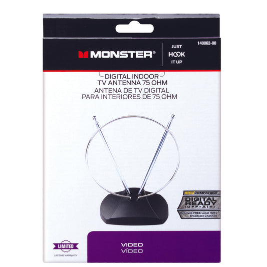 Monster Just Hook It Up Indoor FM/HDTV/UHF/VHF Antenna 1 pk