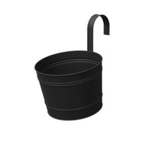 Panacea 10.5 in. H X 8 in. D Metal Over The Rail Planter Black (Pack of 6)