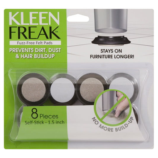 Kleen Freak Felt Self Adhesive Protective Pad Brown Round 1.5 in. W X 1.5 in. L 8 pk
