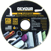 NuTek DEVOUR 4-1/2 in. D Diamond Segmented Cutting Wheel