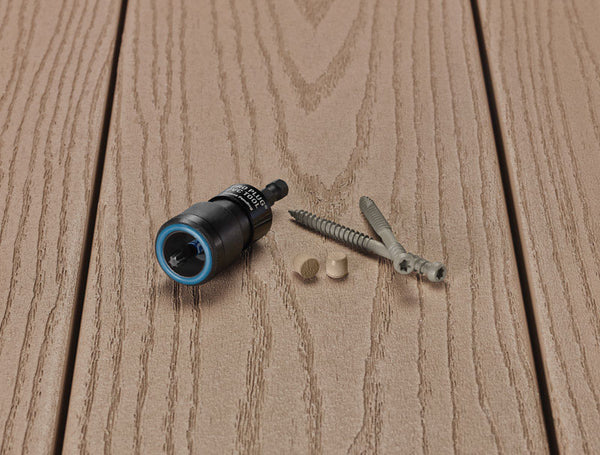 Kit de tornillos y tapones para terraza con cabeza recortada en estrella de color marrón Starborn Pro Plug n.º 10 x 2-3/4 pulg. de largo, 1 paquete