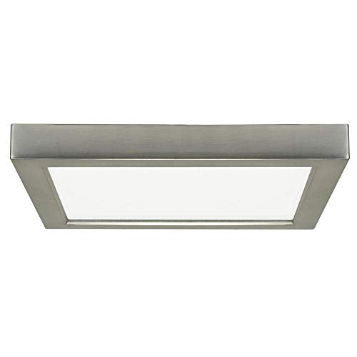 Luminaria LED Satco de 18,5 vatios y 9" para montaje empotrado; 2700 K; forma cuadrada; acabado en níquel cepillado; 120-277 voltios