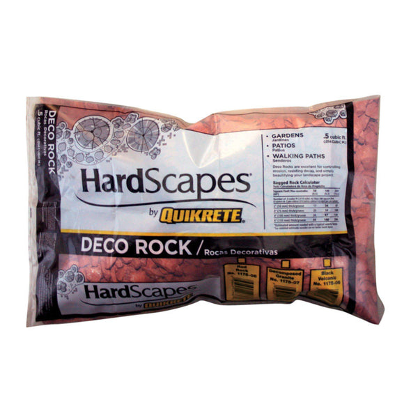Piedra decorativa roja mediana Quikrete HardScapes de 0,5 pies cúbicos, 50 libras