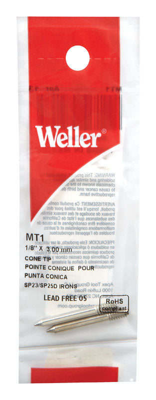 Weller Lead-Free Soldering Tip 1/8 in. D Copper 2 pc