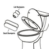Danco White Rubber Toilet Seat Bumpers