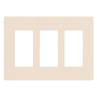 Lutron Claro Light Almond 3 gang Plastic Decorator Wall Plate 1 pk