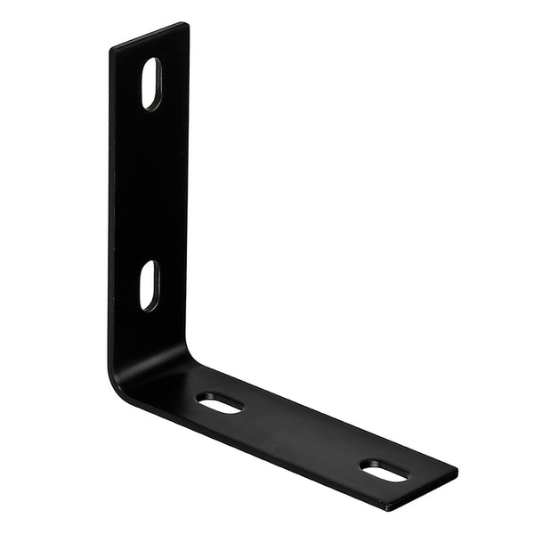 Soporte de esquina en forma de L interior de acero negro Hampton D (paquete de 10)