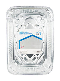 Home Plus Durable Foil 11-7/8 in. W x 16-5/8 in. L Roasting Rack and Pan Silver 1 pk (Pack of 12)